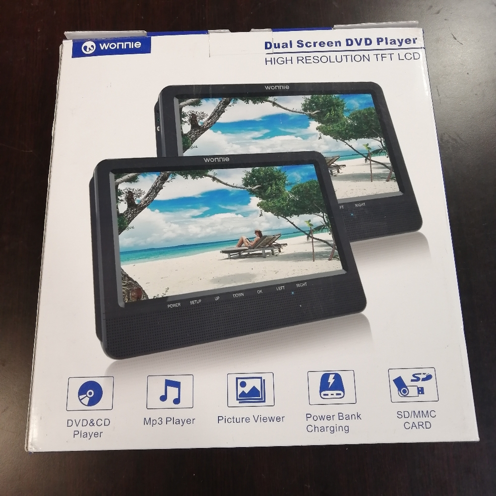 10" Portable Dual Screen DVD Player.